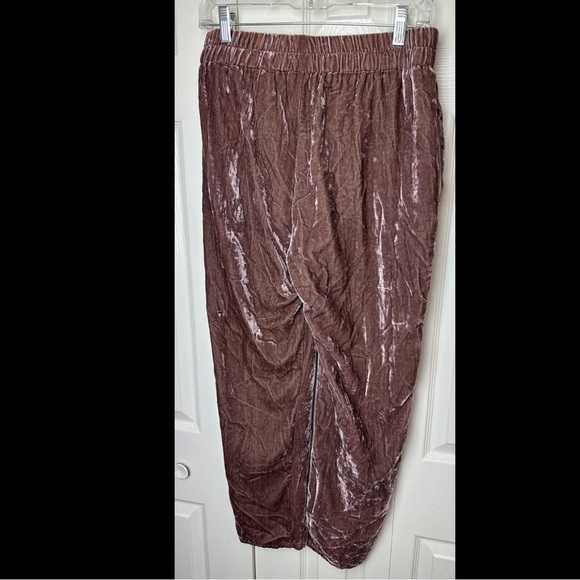 Anthro TINA + JO Josephine Tapered Trousers Mauve Pink Purple Velvet High Rise - Picture 7 of 13